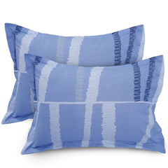 King Size Bedsheet With 2 Pillow Covers - 110 X 108 Inches, Blue & White | Ideal For House, Guest House, Hotel | Soft & Comfortable Sleep Experience