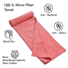Yellow Weaves Super Soft Microfiber Hand Towels 400 Gsm | Gym & Workout Towels Set Of 3 (Multicolour)