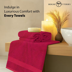 House Of Terry 100% Cotton Bath Towel 1000 Gsm | Quick Dry, Soft & Absorbent, Fade-Resistant, Skin-Friendly Large Size Towel (Paradise Pink & Lilac) - Pack Of 2
