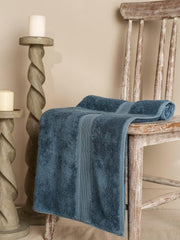 Ddecor Live Beautiful Ecofriendly Solid Cotton Bamboo Bath Towel 650 Gsm (Blue)