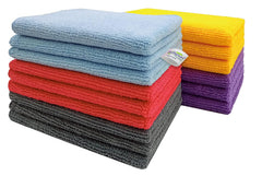 Softspun Microfiber Small Wipes Towel 340 Gsm | Multipurpose Super Soft Absorbent Cleaning Towels | 15 Piece (Multicolor)
