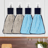 Kuber Industries Hand Kitchen Towel 800 Gsm | Super Soft, Fluffy & Absorbent Cotton Hand Towel Perfect For Daily Use | Zig Zag Pattern (Multicolor) - Pack Of 4