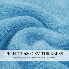 House Of Terry 100% Cotton Bath Towel 900 Gsm | Quick Dry, Fade-Resistant, Soft, Lightweight & Absorbent For Men & Women Large Size Towel (Blue & Grey) - 2 Pcs