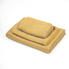 Doctor Towels, Banana Double Cloth Towel Set Of 3-1 Bath Towel, 1 Hand Towel, 1 Face Towel, Super Soft & High Absorbency Towels For Sensitive Skin, Quick Dry Towels Large Size (Golden)