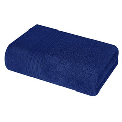 Boutiquo 100% Cotton Bath Towel 500 Gsm | Compact Quick Dry Lightweight Soft & Highly Absorbent Large Size Bath Towel - Navy Blue
