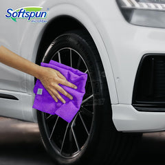 Softspun Microfiber Cloth 340 Gsm | Thick Lint & Streak-Free Multipurpose Cloths Automotive Microfibre Towels (10 Pcs) | Multicolor