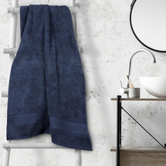 Trident Soft Comfort Air Rich 100% Cotton Bath Towels 500 Gsm | Large Size Bathroom Towels For Men/Women (Navy)