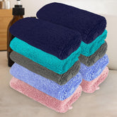 Heelium Bamboo Face Towel 1200 Gsm | Ultra Absorbent & Odour-Free 3x Softer Than Cotton Towels | Pack Of 10 -Blue, Teal, Grey, Iris & Peach