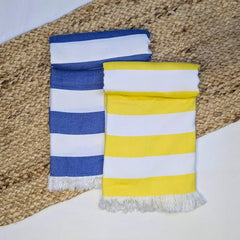 Madake Bamboo Ultra Soft & Thin Towel 454 Gsm | Quick Dry, Super Absorbent | Extra Large Bath Towel For Men & Women Pack Of 2 (Sunshine Yellow & Vacation Blue)