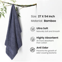 Mush Bamboo Bath Towel | Popcorn Weave 450 Gsm Large Towel For Men & Women | 3x Softer & Absorbent Than Cottton