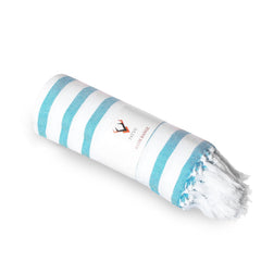 Patvy Bath Towels 240 Gsm | Light Weight Turkish Style Stripe Bath Towels For Men & Women Large Size (Teal Blue)- Pack Of 1