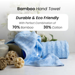 Mush Bamboo Hand Towels 500 Gsm | Ultra Soft, Absorbent & Quick Dry Towel (Sky Blue) - Set Of 2