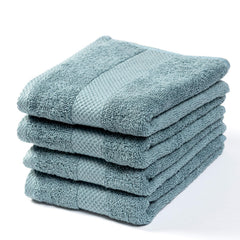 Earthy Fables Premium Hand Towels 600 Gsm | 100% Combed Cotton, Ultra Soft Quick Dry & Highly Absorbent, For Home, Gym & Travel | Set Of 4 (Aqua)
