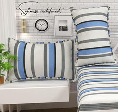 Super King Size Bedsheets With 2 Large Pillow Covers - 108 X 108 Inches, Grey & White | Luxury Soft Brushed Glace Cotton - Long Lasting & Wrinkle Free | 3 Pcs Set