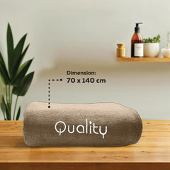 Housse Premium Soft Microfiber Embroidery Bath Towel 350 Gsm | Soft Absorbent Quick-Drying Sweat Towel (Quality - Brown)