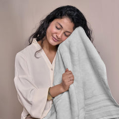 Mytrident Finesse 100% Cotton 2 Bath + 2 Hand & 2 Face Towels 1800 Gsm (Grey) -6 Piece
