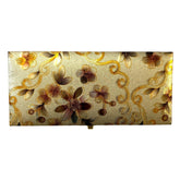Rectangular Shaped Floral Design Cash Box, Shagun Box, Gift Box, Gaddi Box, Jewellery Box, Shagun Envelope In Floral Design, Colour - Golden
