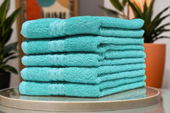 Solance Super Cotton Hand Towel 1000 Gsm | Ultra Soft & Super Absorbent Hand Towel (Sea Green) - Set Of 5