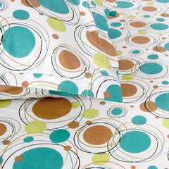 Queen Size Double Bedsheet With 2 Pillow Covers - 87 X 100 Inches, White & Aqua | 144 Thread Count Pure Cotton Bedsheet - Light Weight, Soft, Skin Friendly | Perfect For Gifting