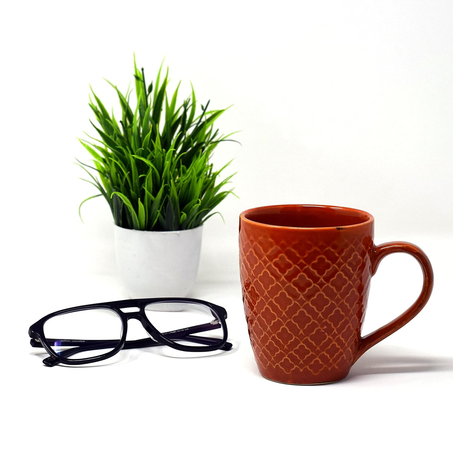 Handcrafted Terracotta Red Ceramic Coffee Mug Set Of 6 - 350ml Each | Ceramic Mugs For Coffee, Tea, Milk - Microwave Safe & Dishwasher Safe Handcrafted Terracotta Red Ceramic Coffee Mug Set Of 6 - 350ml Each | Ceramic Mugs For Coffee, Tea, Milk - Microwave Safe & Dishwasher Safe