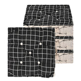 Soft & Comfortable Cotton Chair Cushion Pillow For Sitting, Check Print - Black | Pillow For Office Work & Posture Support | Sitting Cushion & Back Rest For Chair | Pain Relief - Pack Of 4