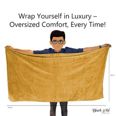 Black Gold The Finer Touch Oversized Microfiber Bath Towel 650 Gsm | Soft Quick-Dry Microfiber Towel For Men & Women (Yellow)