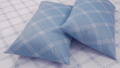 Fitted 1 Single Size Bedsheet With 1 Pillow Cover - Size 36 X 78 Inches, White & Blue | Luxury Soft Sheet, Lightweight & Breathable Bedsheet