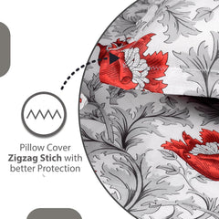 King Size Double Bedsheet With 2 Pillow Covers - 108 X 108 Inches, Grey & Red | Ideal For Gifting Diwali, Dussehra - Soft & Smoothing Touch