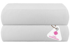 Casa Copenhagen Egyptian Cotton Exotic Hand Towel 400 Gsm (Wf White)- 2 Pcs