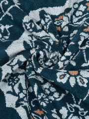 Homefresh Print Cotton Bath Towel 500 Gsm | Geometric Pattern Navy Blue & Grey (Heera)