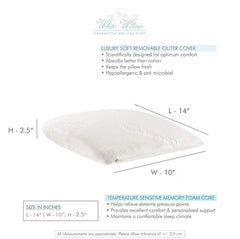 Memory Foam Slim Lumbar Support Pillow & High Resilience Pillow, Black & White | Chair Square Cushion | Helps Relieve Lower Back Pain Or Even Coccyx Pressure, Lightweight - Combo Set Of 2
