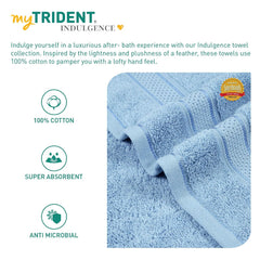 Mytrident Indulgence Collection Hand Towel 400 Gsm | 100% Cotton For Men & Women Hand Towel - Bora Blue (Pack Of 2)