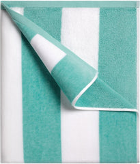 Tiqh Organic Cotton Highly Absorbent & Quick Dry Extra Large Beach Oversized Towel, Cabana Stripe Beach, Bathroom Towel 500 Gsm (Green)