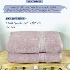 Rangoli 100% Cotton Fibre Bath Towel 1000 Gsm | Highly Durable & Super Absorbent Towel | Skin-Friendly & Quick Drying Luxury Towels (Move) - Pack Of 2