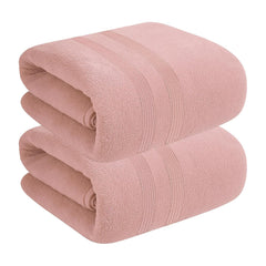 House Of Terry 100% Cotton Bath Towel 900 Gsm | Quick Dry, Fade-Resistant, Soft, Lightweight & Absorbent For Men & Women Large Size Towel (Baby Pink) - 2 Pcs