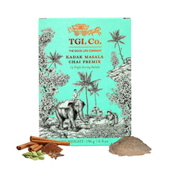 TGL Co. Kadak Masala Chai Instant Tea Premix - 196gm, 6.9 Ounce, 14 Single Serving Sachets | Anti Inflammatory & Anti Bacterial Properties - Rich Taste, Ready To Drink Chai | Medium Caffeine