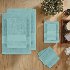 Trident Soft Comfort Air Rich Bath Towels 500 Gsm | 100% Cotton Towel, Super Soft, Highly Absorbent 6 Pieces Towel Set (Nile Blue)