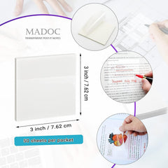 150 Sheets Transparent Sticky Notes Pad | Perfect For College Book & Office Stationery Art & Craft