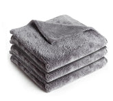Auto Hub Microfiber Cloth 600 Gsm | Ultra Soft- Edgless & Dual Sided Microfiber Cloth Lint & Streakfree Car Cleaning Cloth - Grey (Pack Of 3)
