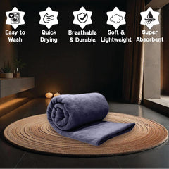 Housse Premium Microfiber Bath Towel 550 Gsm | Extra Large Quick Dry Towels For Women & Men | Super Soft Plush | Ultra Absorbent For Home Swimming Sports & Travel (Charcoal Grey)
