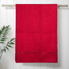 Comforic 100% Cotton Bath Towels 600 Gsm | Large Size Bath Towel For Men & Women Quick Dry, Super Soft & Absorbent Gym Towel, Travel Towel (Fiery Red & Kashmir Blue)- Pack Of 2