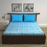 Cotton Double Bedsheet With 2 Pillow Covers - 87 X 100 Inches, Aqua Blue | Smooth & Comfortable For Daily Use - All Weather Coziness & Bedroom Style