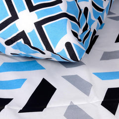 Cotton Extra Double Bedsheet For King Size With 2 Pillow Covers | 87 X 106 Inches, Grey & Blue - Ideal For Home, Guest House, Hotel | Soft & Breathable Fabric