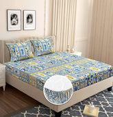 Premium Microfiber All Round Elastic Fitted Double Bedsheets With 2 King Size Pillow Covers | 72x78+10 Inches, Multicolor - Perfect For Use In A Home, Hotel Or Ideal For Bedroom Style