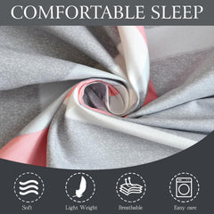 Microfiber Single Bedsheet Set With 1 Pillow Covers (60 X 90 Inches) Grey & Black | Durable & Long-Lasting | 144 Thread Count | Wrinkle Free