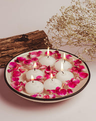 WHITE COLOUR NUGGETS FLOATING CANDLES SET OF 20 | PERFECT FOR ROMANTIC CANDLES