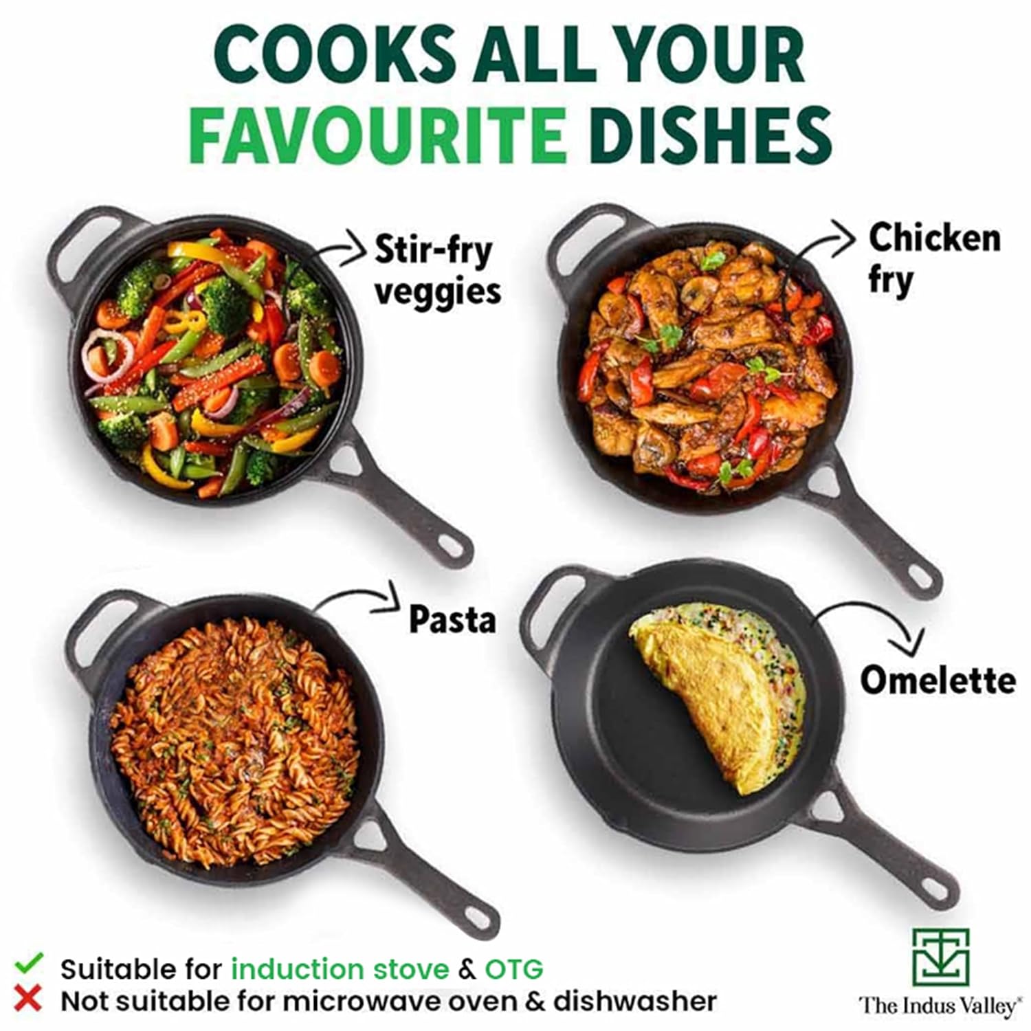 Pre-Seasoned Black Cast Iron Fry Pan Or Skillet With Long Handle - Medium 26.2cm, 10.3 Inch, 1.8 Ltr, 2.3 Kg | Induction Friendly, Nonstick Fry Pan, 100% Pure & Toxin Free, No Chemical Coating Pre-Seasoned Black Cast Iron Fry Pan Or Skillet With Long Handle - Medium 26.2cm, 10.3 Inch, 1.8 Ltr, 2.3 Kg | Induction Friendly, Nonstick Fry Pan, 100% Pure & Toxin Free, No Chemical Coating