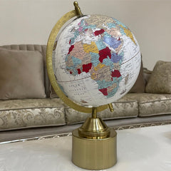 Antique Metal Globe 8 Inch With Arc & Cylinder Stand - Political Map, Multicolored, For Kids & Students Learning, Pack Of 1