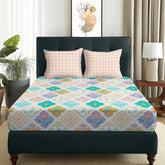 1 Piece Microfiber Bedsheet For Double Bed With 2 Pillow Covers - 88 X 100 Inches, Multicolor | Cotton Bedsheet, Breathable & Wrinkle Free