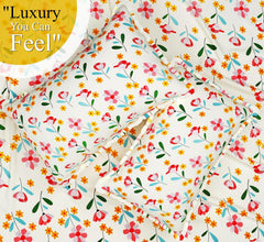 100% Cotton Double Bed Bedsheet Set With 2 Pillow Covers - 90 X 90 Inches, Multicolor | 144 Thread Count Soft & Breathable, For Bedroom & Gifting